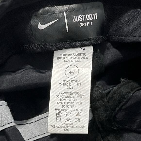 Nike Hat Youth 4-7 Black Dri Fit Embroidered Logo Adjustable Cap - Picture 13 of 13